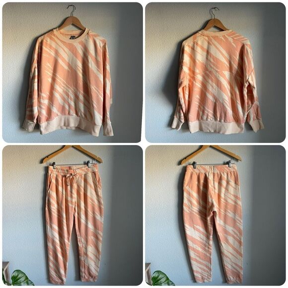 Sweaty Betty Essentials Sweatshirt & Pocket Joggers - Nectarine Orange Tie Dye - Picture 9 of 11